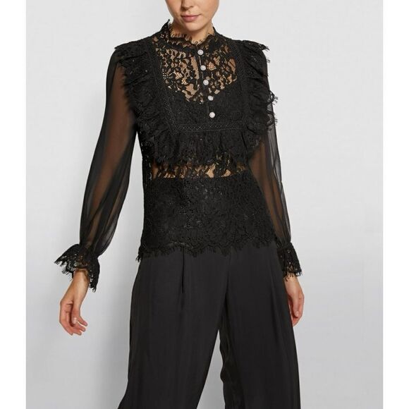 SELF-PORTRAIT
Lace Ruffle Shirt size 2 - Picture 5 of 6